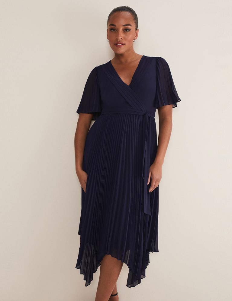 High low midi wrap dress sale