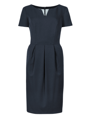 V-Neck Pleated Shift Dress | M&S Collection | M&S