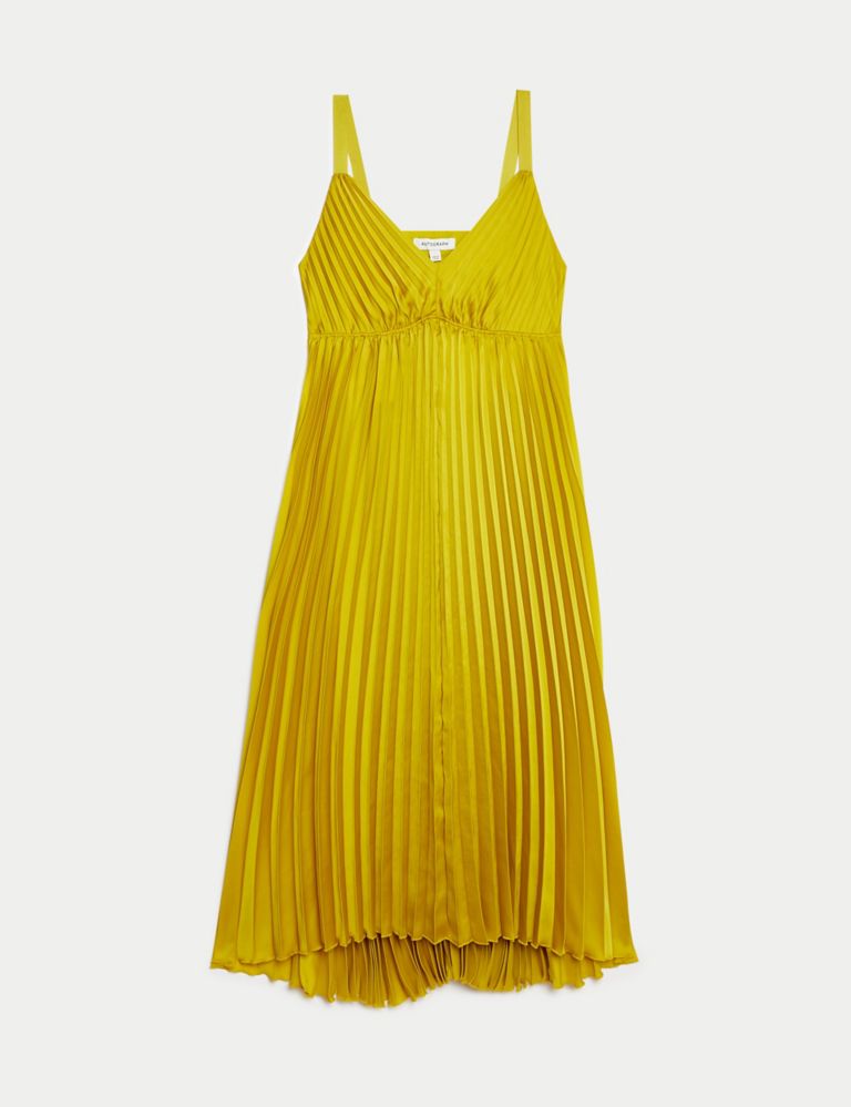 V-Neck Pleated Strappy Midaxi Waisted Dress 3 of 5
