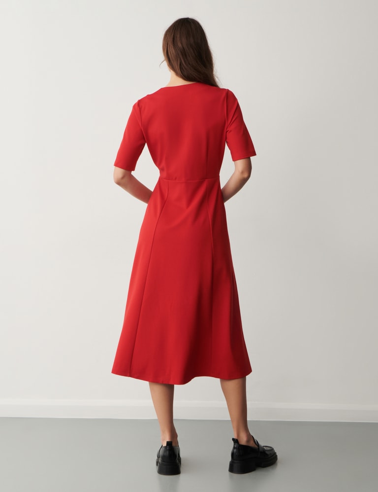 V neck a line midi dress new arrivals
