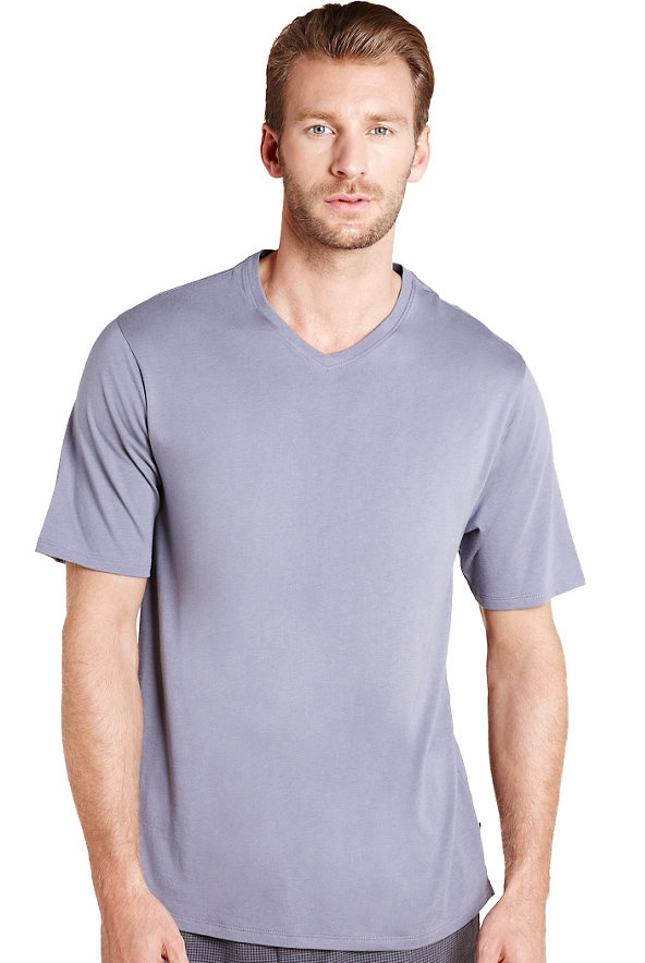 V-Neck Pyjama T-Shirt with Modal Image 1 of 1