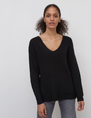 longline v neck jumper womens