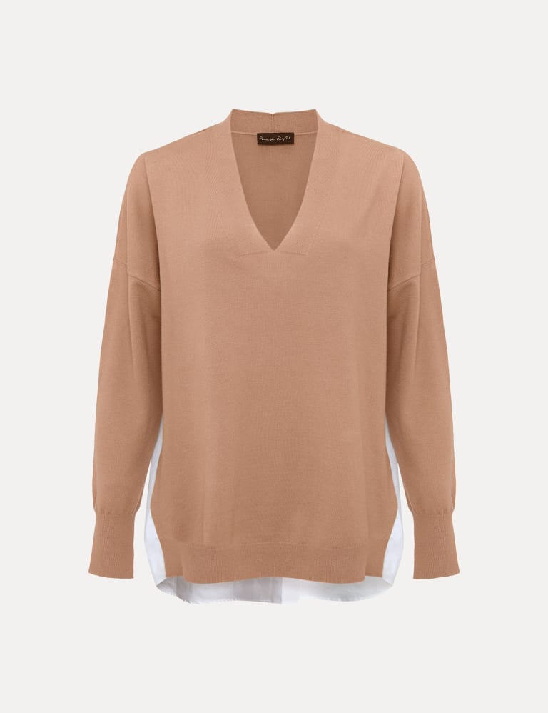 V neck jumper with shirt hotsell