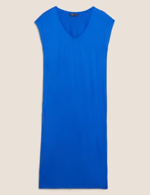 sleeveless v neck t shirt dress