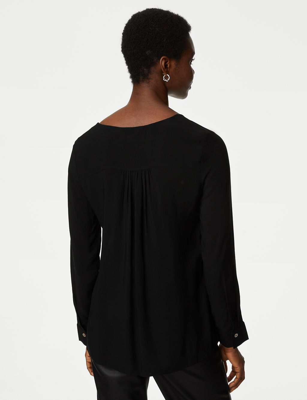 V-Neck Tie Front Blouse | M&S Collection | M&S