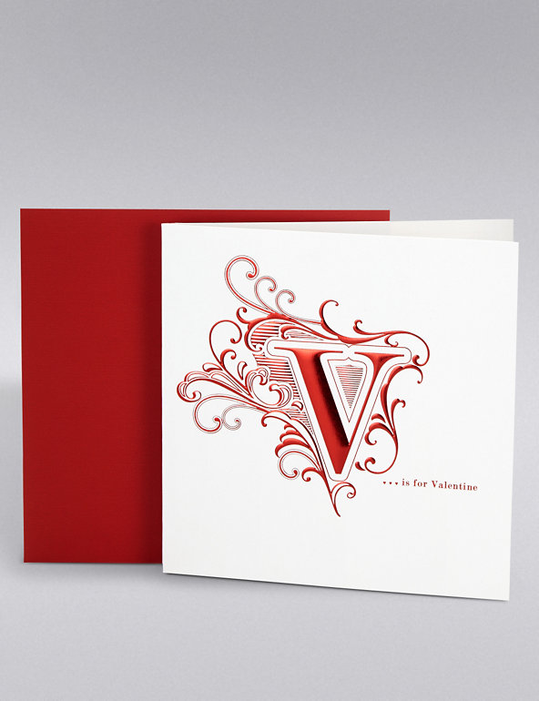 V for Valentine's Day Card Image 1 of 2