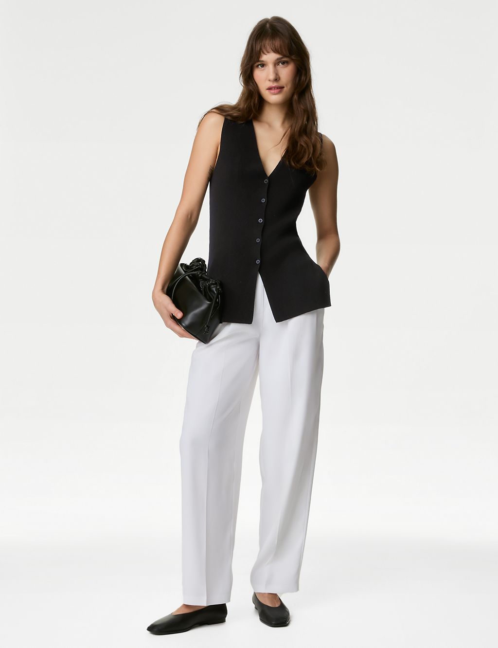 V-neck Button Through Knitted Waistcoat 4 of 6