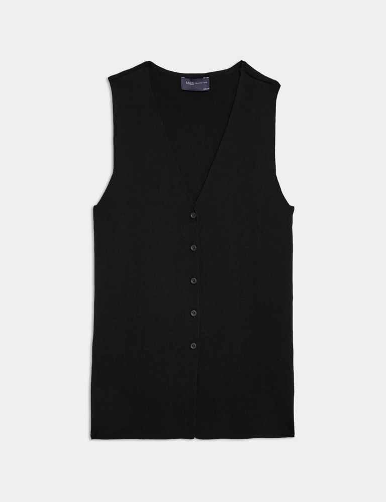 V-neck Button Through Knitted Waistcoat 2 of 6