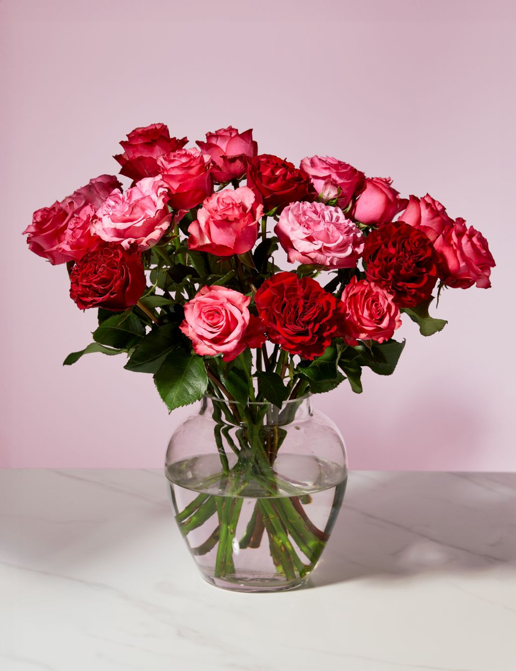 Valentine's Mixed Pink & Red Rose Bouquet 3 of 4