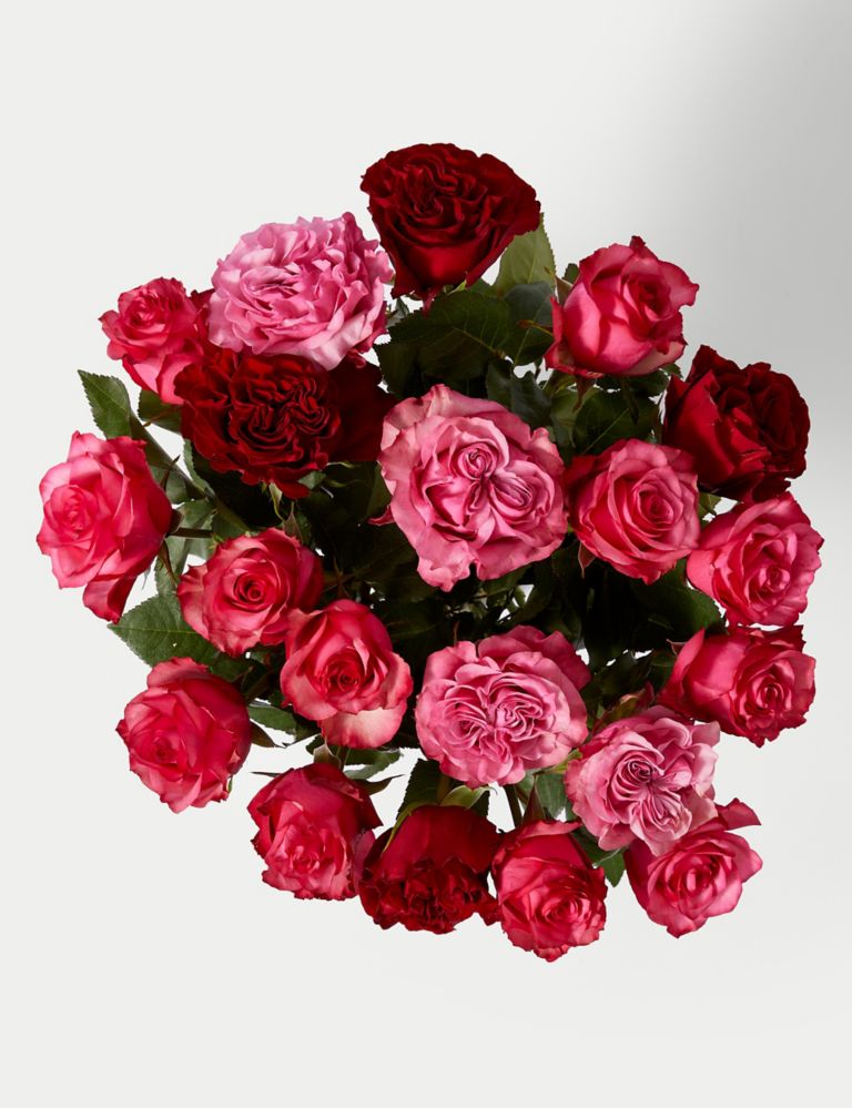 Valentine's Mixed Pink & Red Rose Bouquet 2 of 4