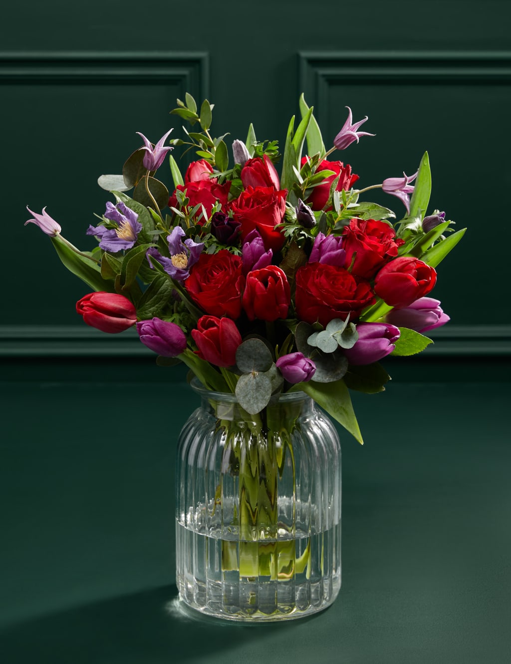 Valentine's Tulip & Anemone Bouquet with Vase 3 of 5