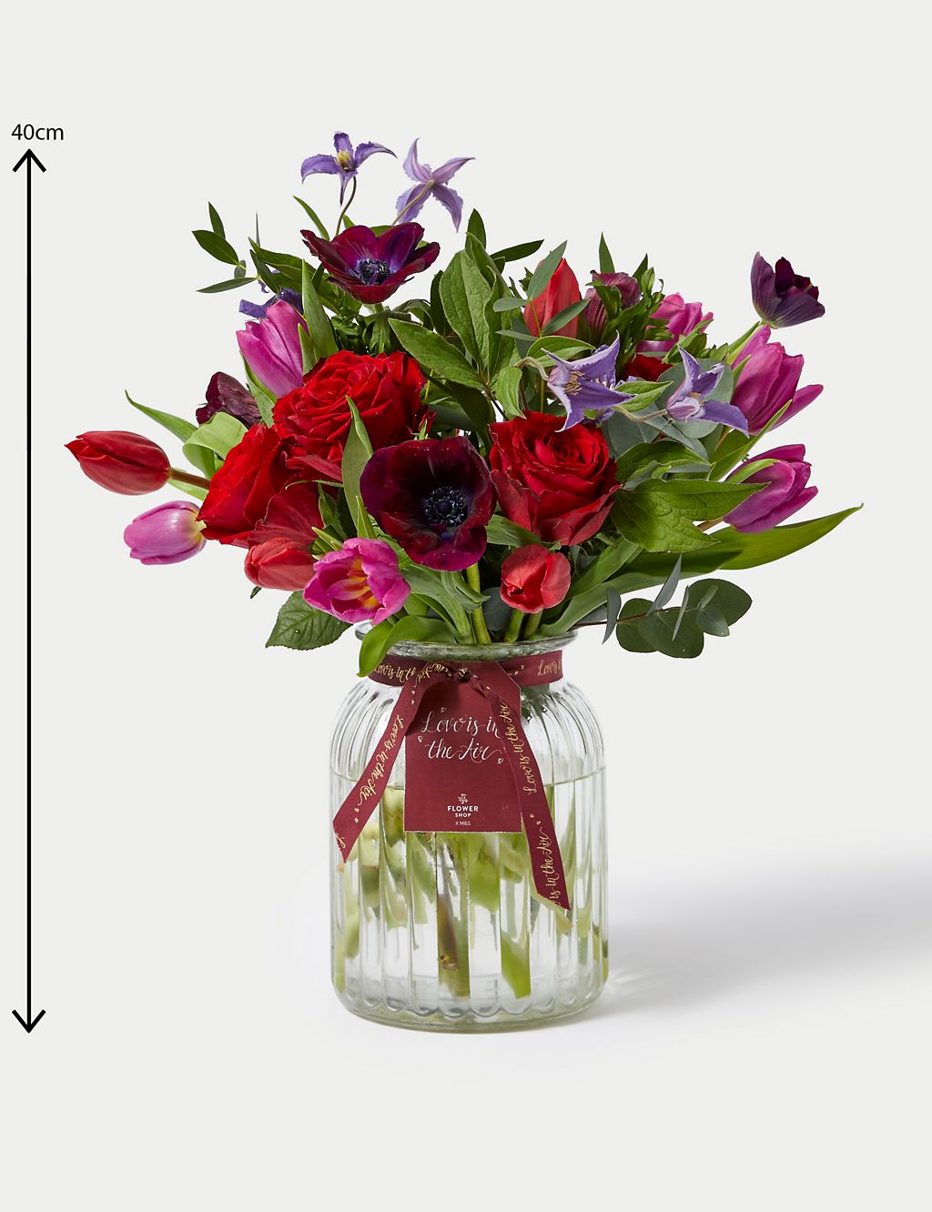 Valentine's Tulip & Anemone Bouquet with Vase 5 of 5