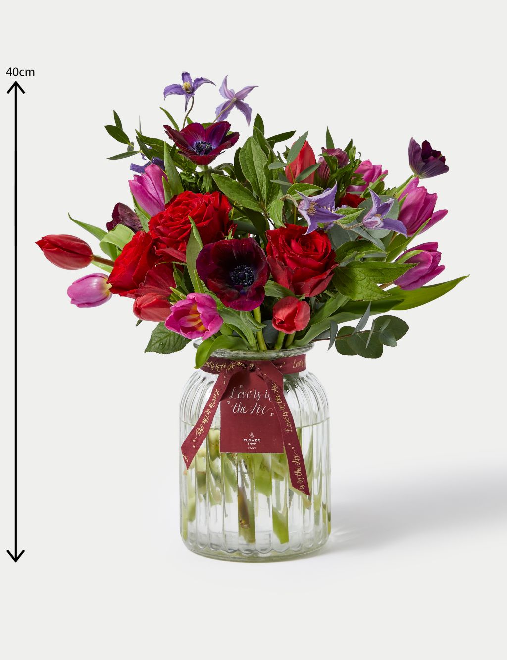 Valentine's Tulip & Anemone Bouquet with Vase 5 of 5