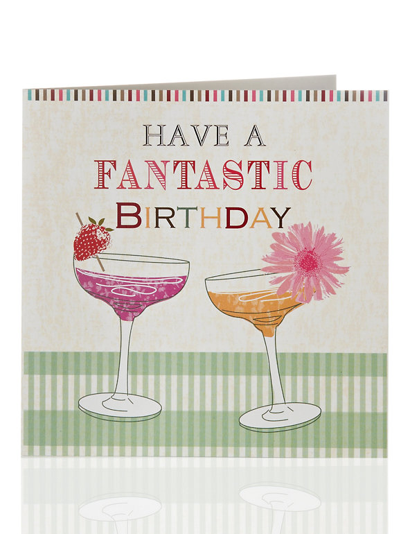 Value Cocktail Glasses Birthday Card Image 1 of 2