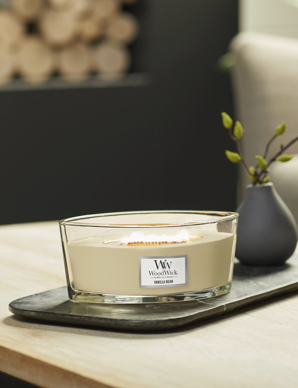 Vanilla Bean Ellipse Candle, Woodwick