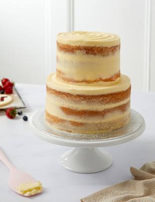 Vanilla Two Tier Naked Cake (Serves 36) | M&S