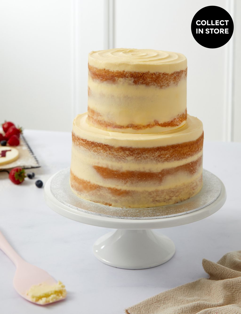 Vanilla Two Tier Naked Cake (Serves 36) 3 of 7
