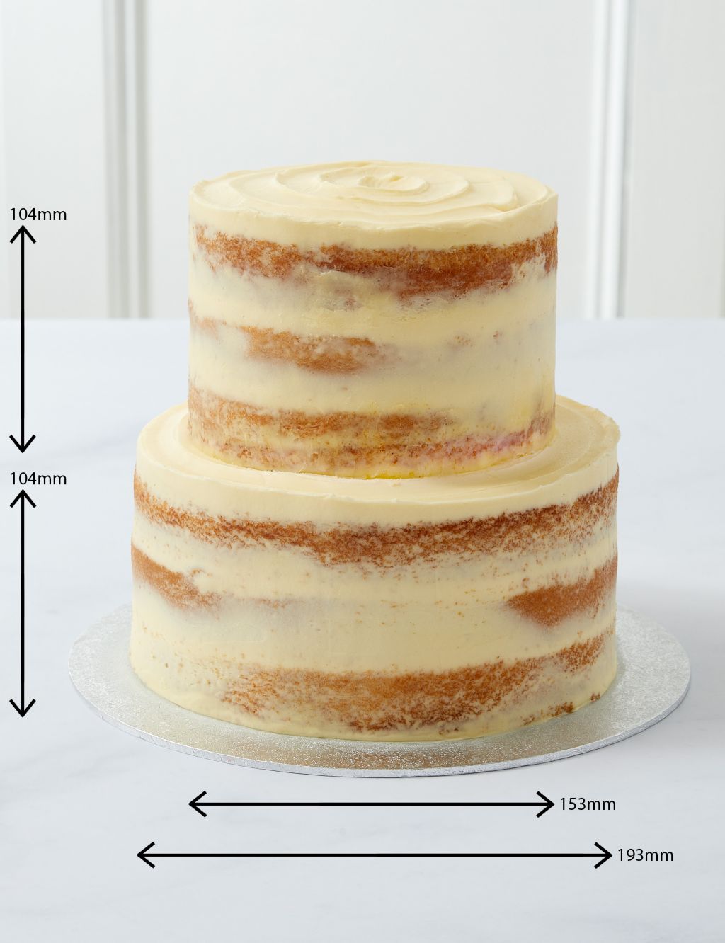 Vanilla Two Tier Naked Cake (Serves 36) 6 of 7