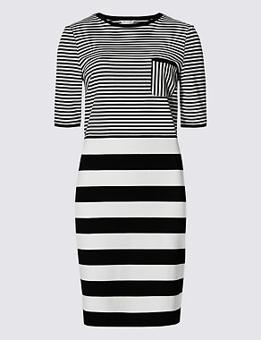 Variegated Striped T-Shirt Shift Dress Image 2 of 3