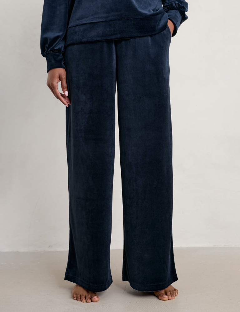 Velour online drawstring pants