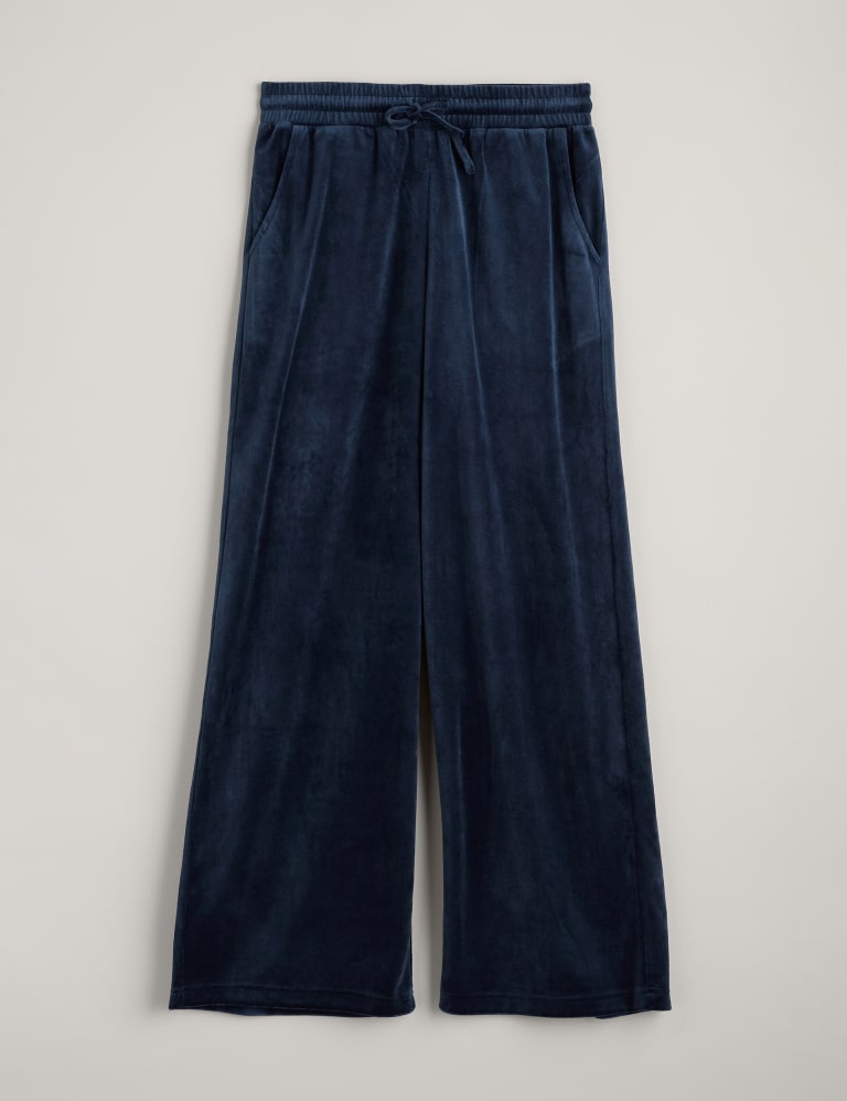 Velour Drawstring Wide Leg Trousers 2 of 5