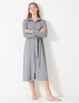 m&s dressing gown with zip