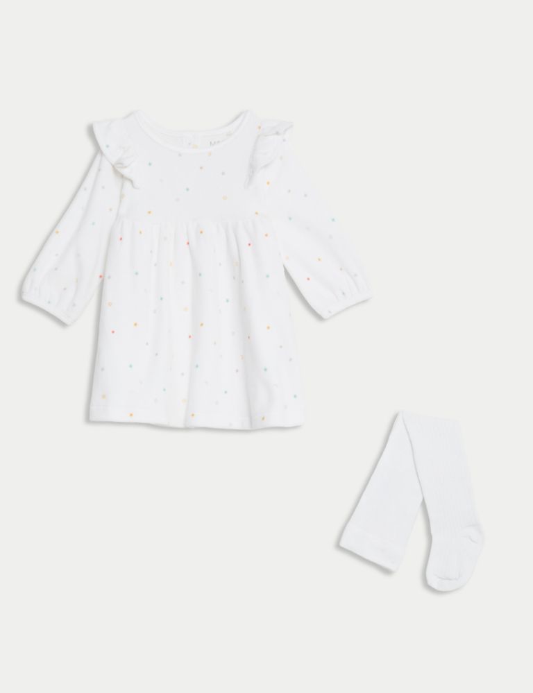 Velour Stars Dress with Tights (7lbs-1 Yrs) 2 of 6