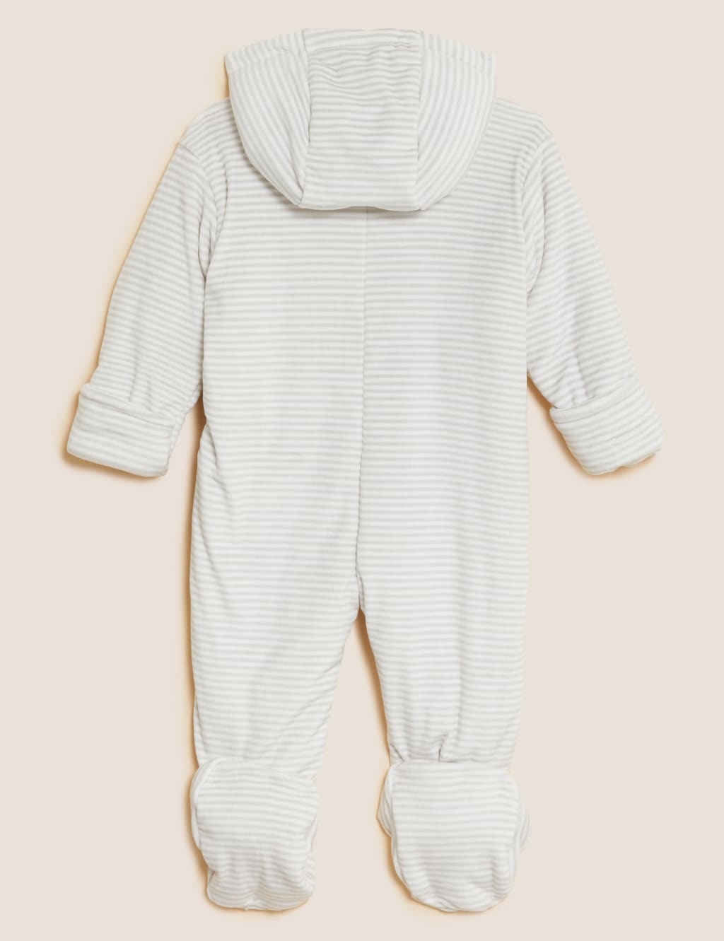 Velour Striped Pramsuit 0 12 Mths M S Collection M S