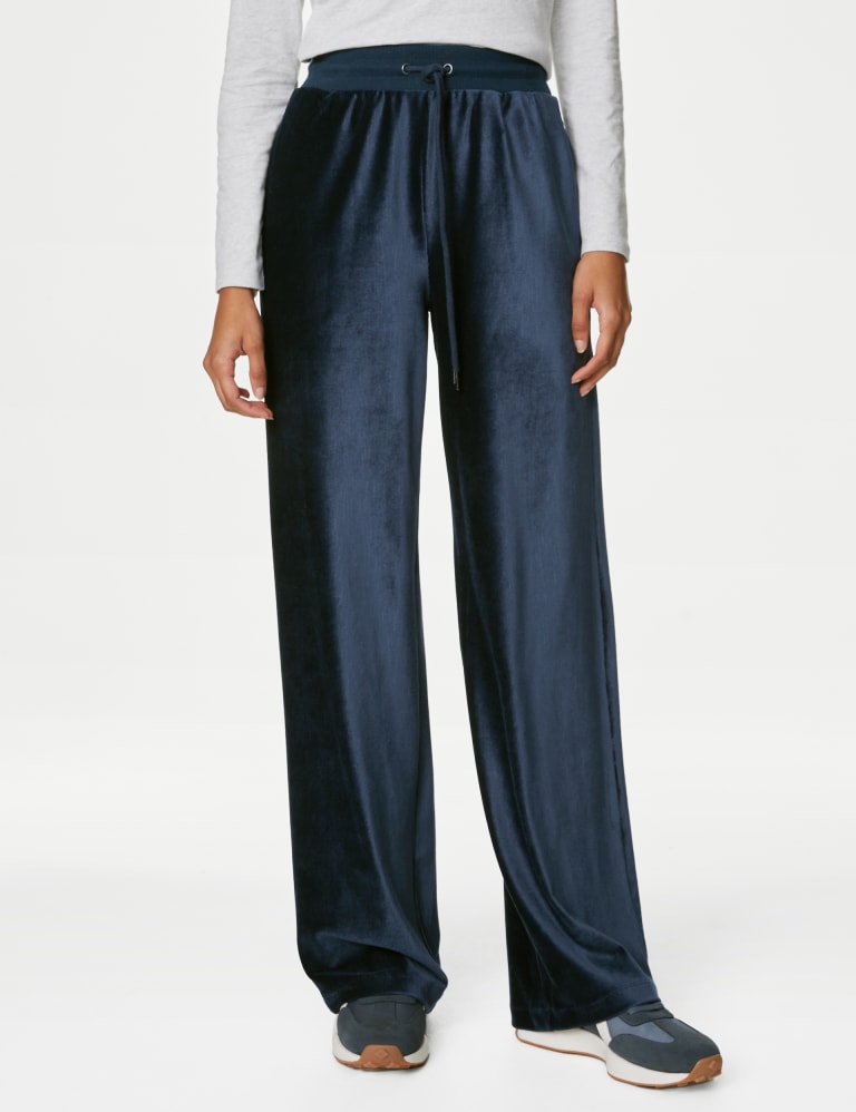 Velour Wide Leg Joggers