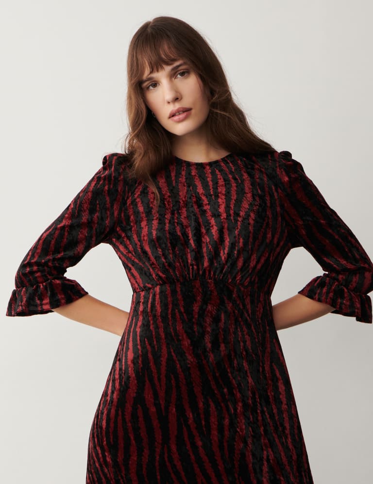 Velvet animal online print dress