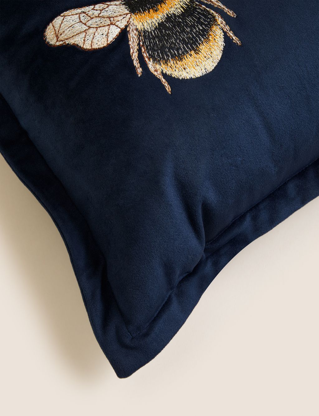 Velvet Bee Embroidered Bolster Cushion 2 of 6