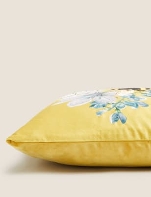 Velvet Bee Embroidered Cushion M S Collection M S