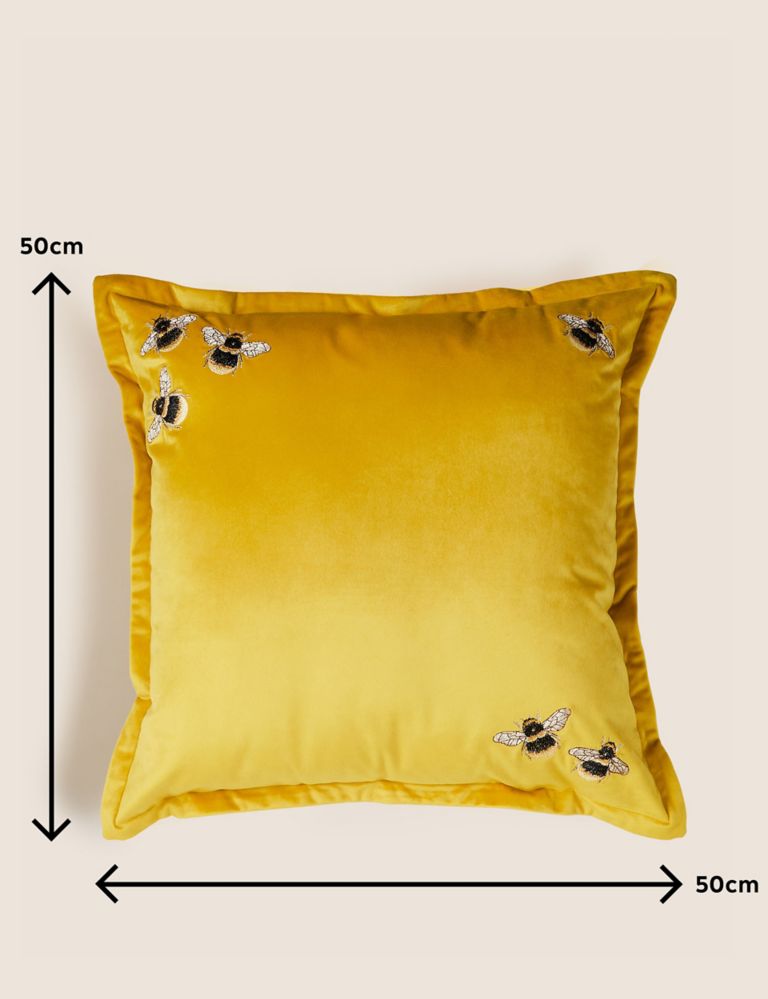 Velvet Bee Embroidered Cushion 5 of 5