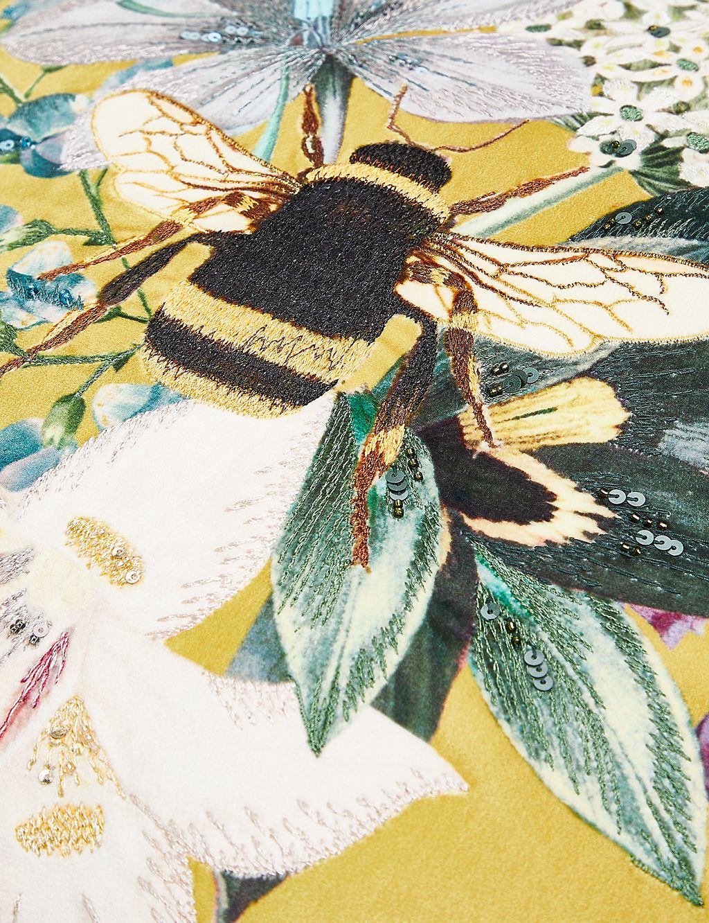 Velvet Bee Embroidered Cushion 4 of 7