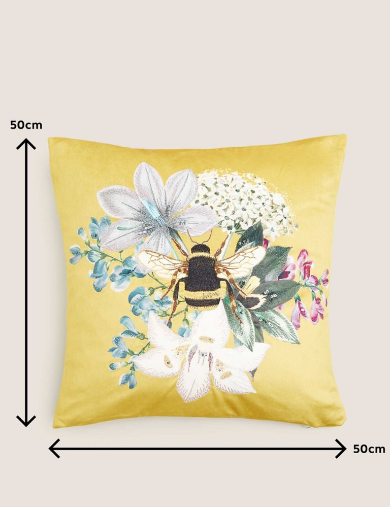Velvet Bee Embroidered Cushion 8 of 8