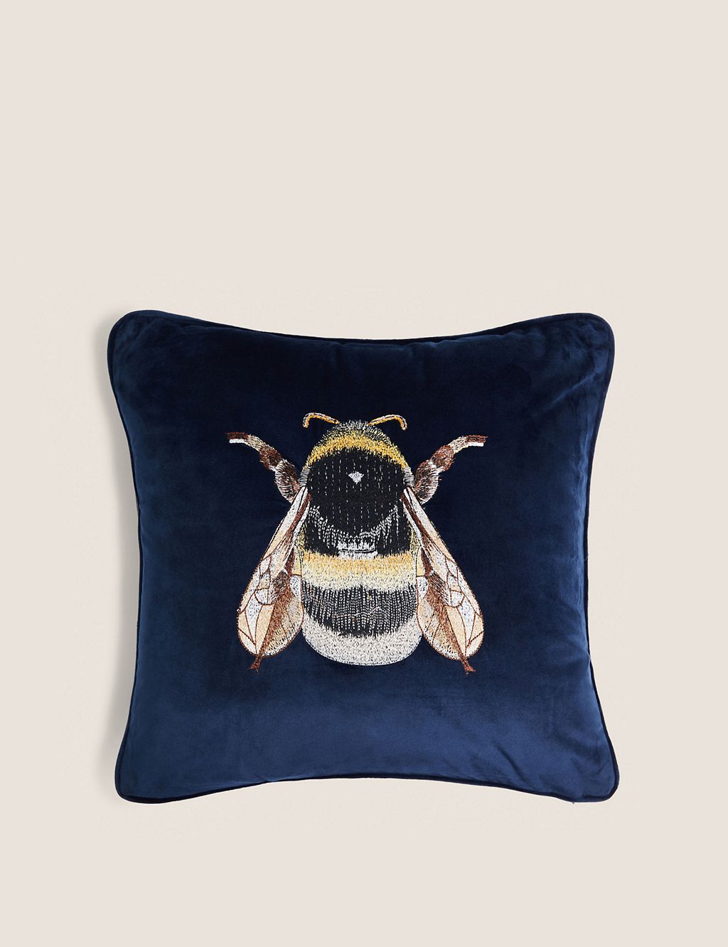 Velvet Bee Embroidered Cushion 3 of 5