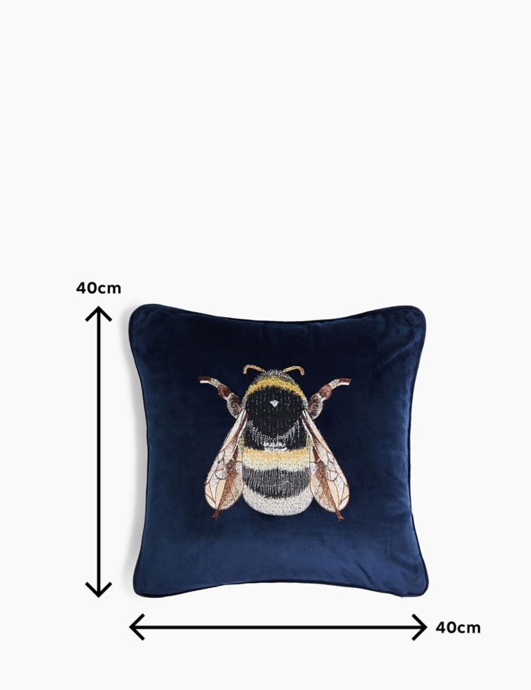 Velvet Bee Embroidered Cushion 6 of 6