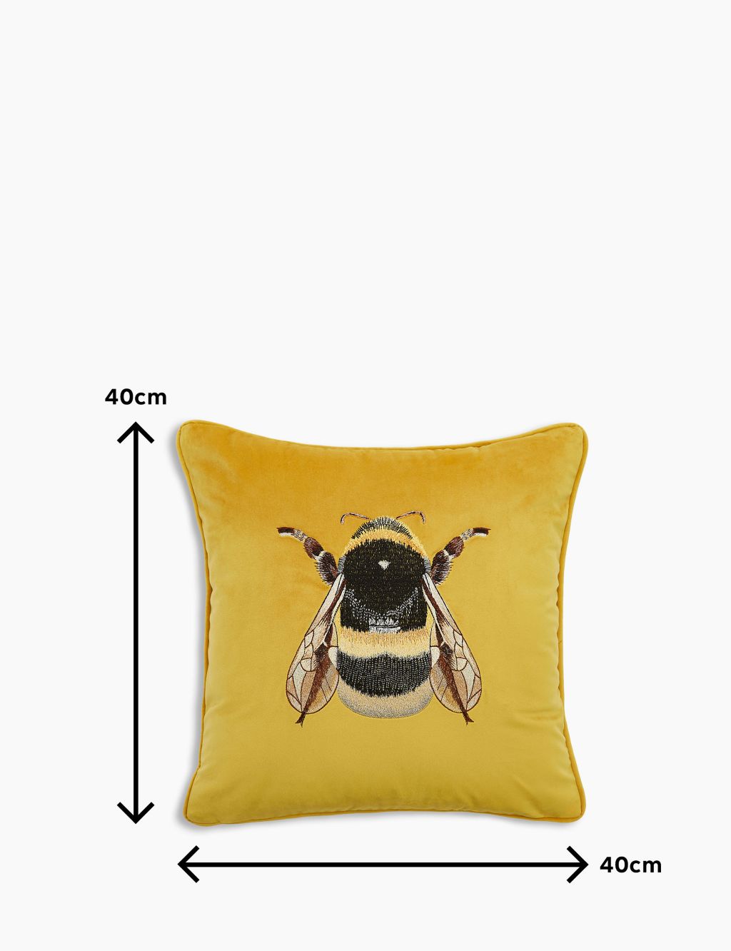 Velvet Bee Embroidered Cushion 5 of 7
