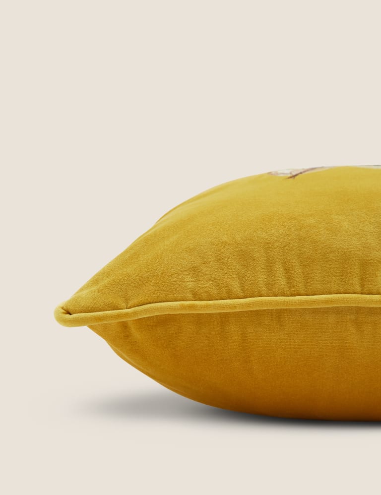 Velvet Bee Embroidered Cushion