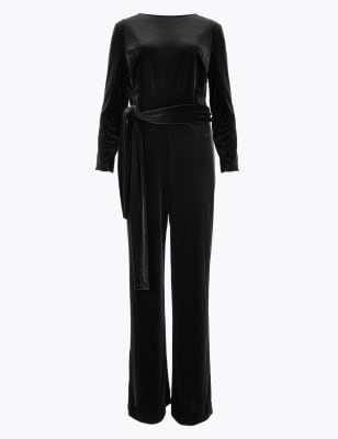 marks and spencer velvet jumpsuit