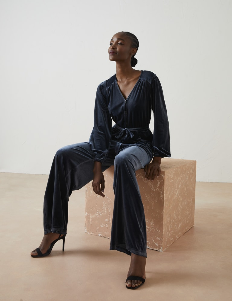Marks and spencer velvet jumpsuit cheap