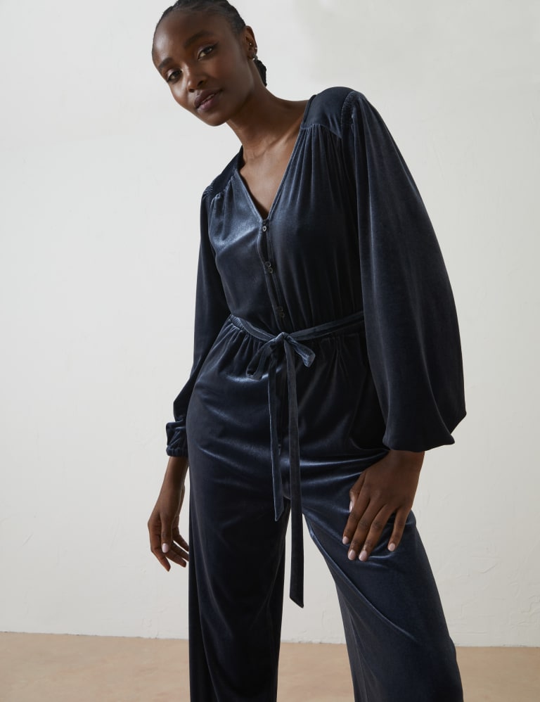 Marks and spencer velvet jumpsuit new arrivals
