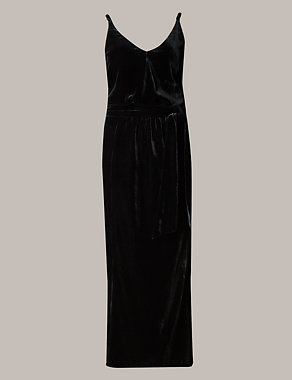 Velvet Belted Maxi Dress Image 2 of 3