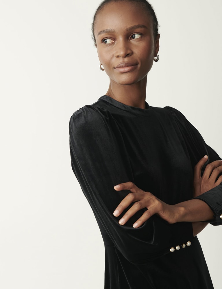 Long sleeve blouson dress sale