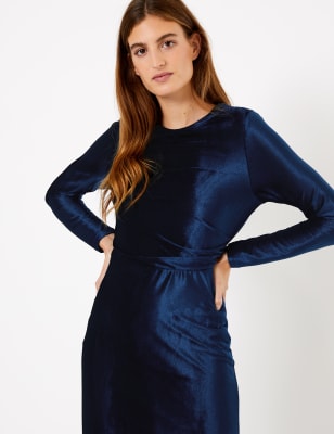 m&s black velvet dress