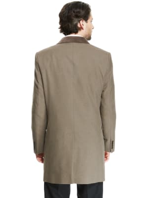 Mens overcoat clearance velvet collar