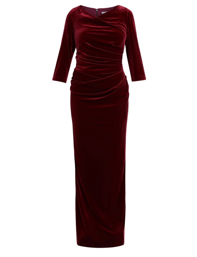 Buy Velvet Cowl Neck Ruched Maxi Column Dress | Gina Bacconi | M&S