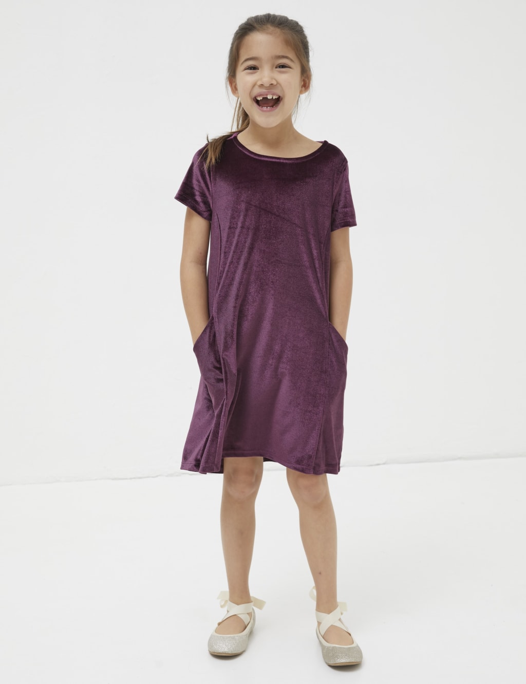 Girls purple velvet dress sales