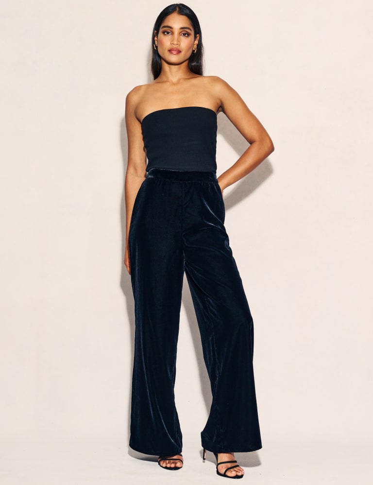 Marks and spencer velvet trousers sales