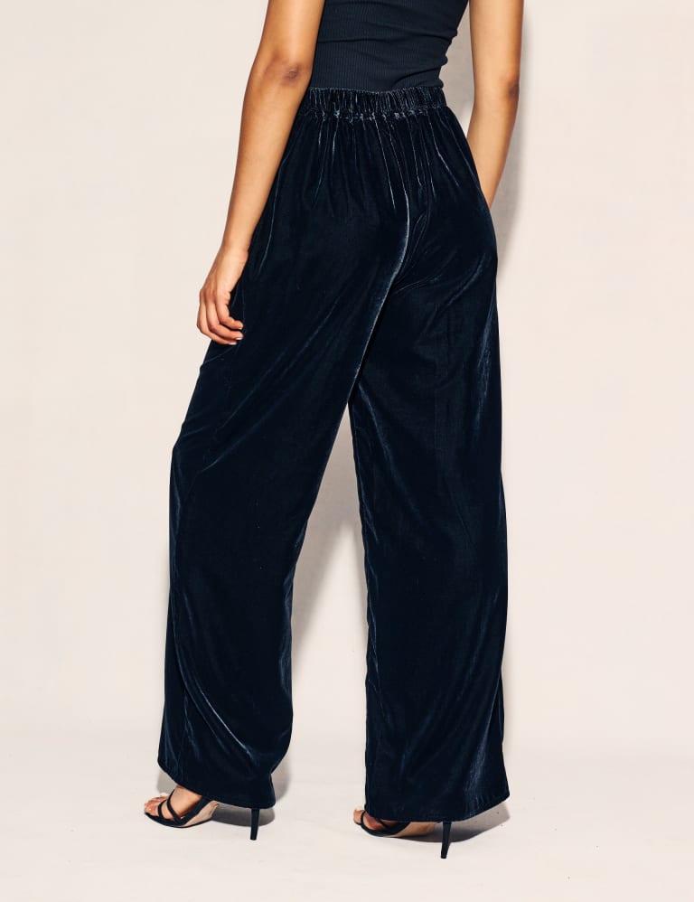 Marks and spencer ladies elasticated waist wide leg trousers sales